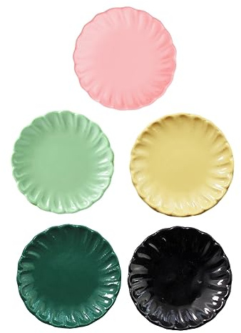 TOYANDONA 5 Piezas Plato De Carne De Juguete Mini Platos para Casa De Muñecas Juguetes De Cocina para Accesorios De Cocina