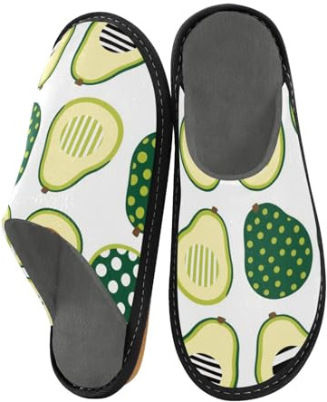 miaozhen Pantoufle vert à pois avocat chaussons chauds pour femme pantoufles d'intérieur femme pantoufles en mousse à mémoire de forme chaussures pour femme pantoufles de lit 8,5