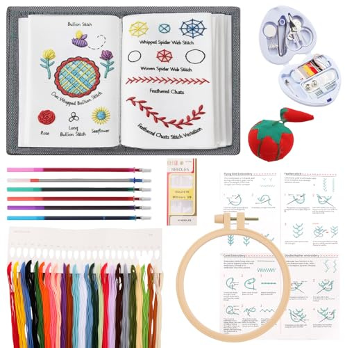 DXiongW Stickset für Anfänger DIY Sticken Set aus Leinen mit Anleitung