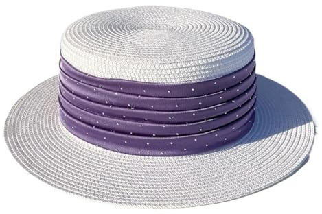 IRFHDCX Melonhatt linne damhatt sommar platt | Topp andningsbar fritid pärla satin havssida parasoll elegant