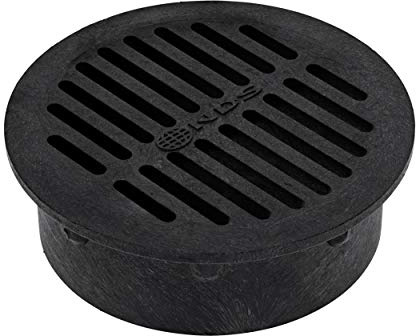 NDS 40, Grate Cover, Connects to Round 6 in. Speed-D Catch Basin 6 Inch Drain Pipes & Fittings, for Small Lawns, Landscaping, and Patios, Black Plastic