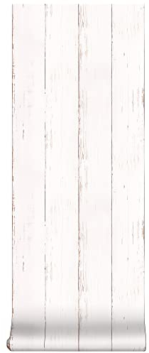 Superfresco Easy Papier peint intissé Bois Naturel 1005 x 52cm Blanc | Revêtement Mural, Tapisserie | Ambiance Facile à poser et à enlever