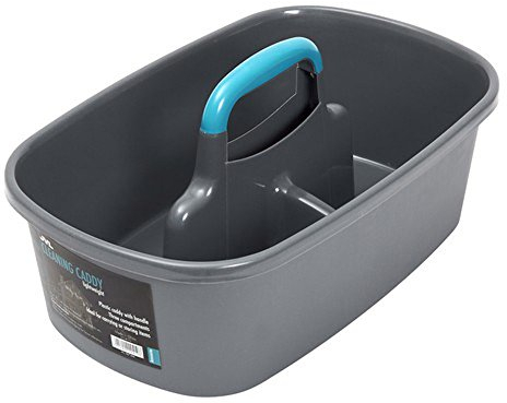 JVL 20-410A Car and Bike Care - Organizador de Almacenamiento con asa, Color Verde Azulado y Gris, 19 x 40 x 26 cm