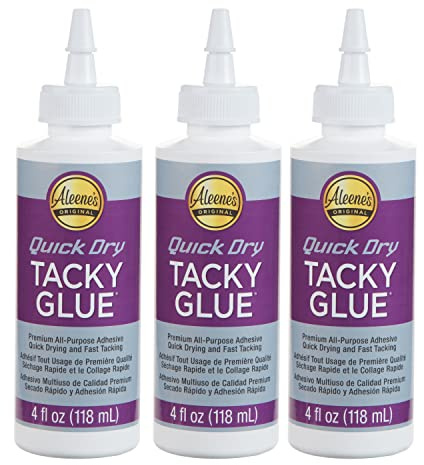 Aleene’s Quick Dry Tacky Glue Superkleber 118 ml – 3 St. Starker Alleskleber – Transparenter Kleber für Papier, Holz, Glas, Textilien und mehr – für Karten Basteln, DIY, Scrapbooking und Modellbau