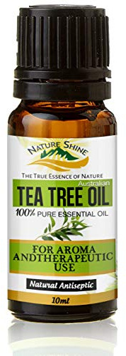 Nature Shine Tea Tree Oil 10 ml – 100% Natural Essential Oil from Australia, Vegan – for use on blemished Skin, inflammatory Skin Conditions, Anti-pimples, Against Acne and Fungi