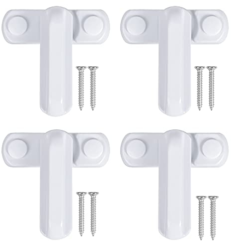 Pinsheng 4 Pièces Serrure de fenêtre Blanc, Brouilleur de châssis de fenêtre, sécurité supplémentaire Serrures pour diverses portes UPVC/PVC et Windows et sécurité à la maison, Forme T