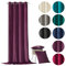 heimtexland ® Samt Dekoschal Gardine Blickdicht 245x135 Art Deco Ösenschal Vorhang Typ641 Aubergine