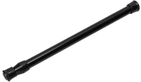 Barra de Cortina Ajustable, Barra de Cortina de Ducha de Resorte Telescópica de Riel de Acero de Alto Carbono Negro Sin Barra de Tensión de Perforación para Baño Armario Cocina Balcón (30-50 cm)
