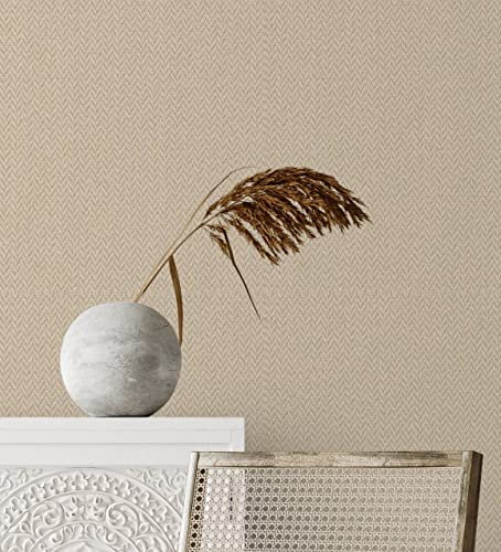 GAULAN 681183 - Papel pintado vinílico de espigas de fibra de yute con textura en relieve para pared salón cocina baño dormitorio pasillo - Rollo de 10 m x 1,06 m