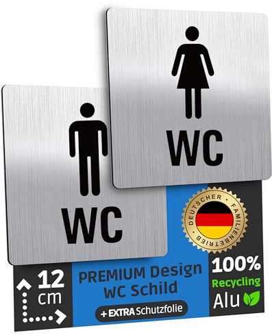 SCHILDERBOXX WC Schild Selbstklebend 2er Set Toilettenschild Damen & Herren
