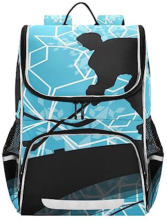 ISAOA Sac à dos pour ordinateur portable et joueur de hockey sur glace - Pour l'école, le travail, les voyages, l'extérieur - Résistant à l'eau, #7, taille unique