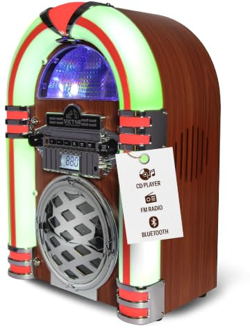 Victor VDTJ-1550 Tabletop Jukebox with Bluetooth, CD Player & FM Radio