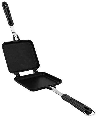 TOWEBOORY Padella a Doppia Faccia, Macchina per Toast Padella Antiaderente per Toast su Due Lati Piastra per Toast Creatore di Panini da Campeggio con Manici per Waffle, per Torte, Toast