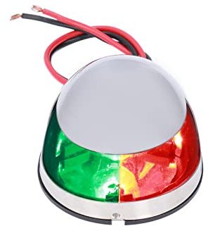 CFTGIW Feu de Navigation pour Bateau Rouge Vert Feux 8 W LED 12 V Coque en Acier Inoxydable Forme de Goutte Lampe de Signalisation de Voile ABS Acier Inoxydable LED Bow Light