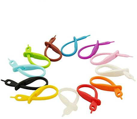 Mikinona 12pièces Étiquettes Silicone Pour Verres À Vin Marqueurs De Boissons Réutilisables Couleurs Aléatoires Pour Fêtes Mariages Et Bars