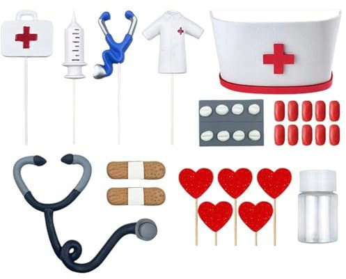 25 Piezas De Adornos Para Tartas De Enfermera, Adornos Para Cupcakes De Enfermería, Decoraciones Para Pasteles De Graduación, Adornos Para Magdalenas, Suministros Para Fiestas De Médicos Para Fiestas