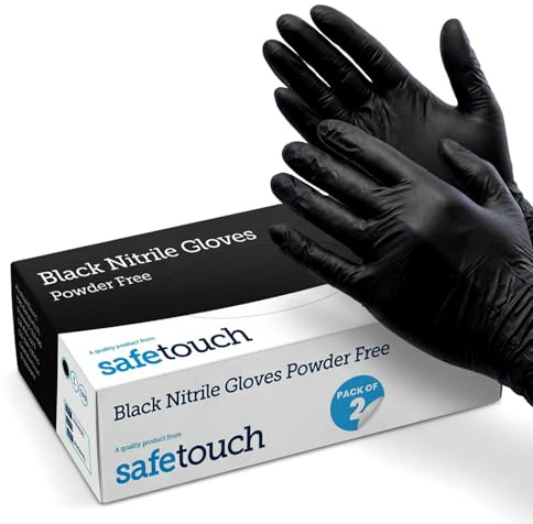 200 x Black Nitrile Gloves Small | Pack of 2 x 100 | Powder Free, Latex Free Disposable Gloves | Medical Grade for Catering, Cleaning & Healthcare – Just Health Disposables