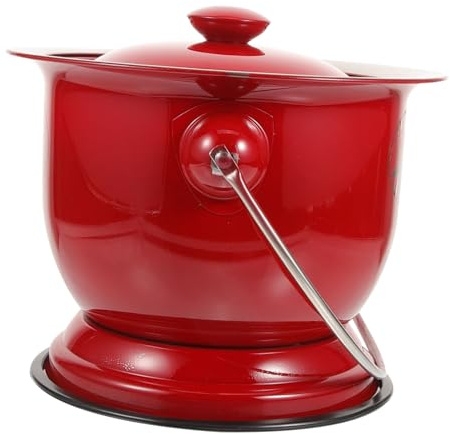 FRCOLOR Escupidera De Acero Inoxidable Orinal Bacinilla Con Tapa Para Uso Doméstico Para Mujeres Mayores y Ancianos