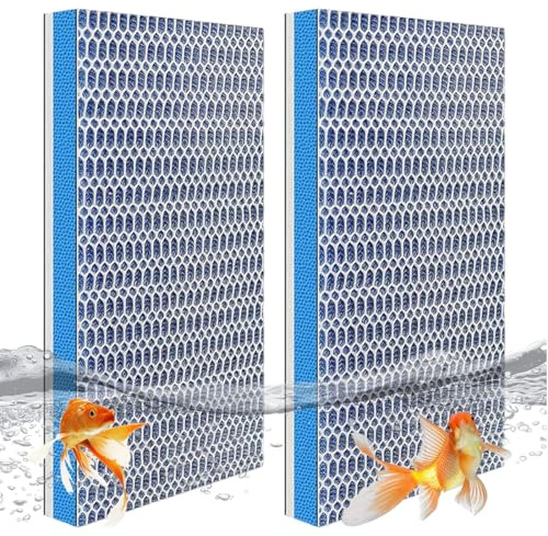 2 pezzi 8D schiuma filtrante per acquario, schiuma filtrante a nido d'ape per acquario schiuma riutilizzabile, adatta per la pulizia di acquari, laghetti Koi (30x20 cm)