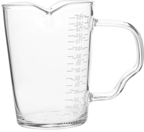 INOOMP Tazza Da Caffè Espresso in Vetro Trasparente Misurino Per Latte Tazza Portatile Per Caffe Bicchiere Da Caffè Con Bilancia Per Latte Art