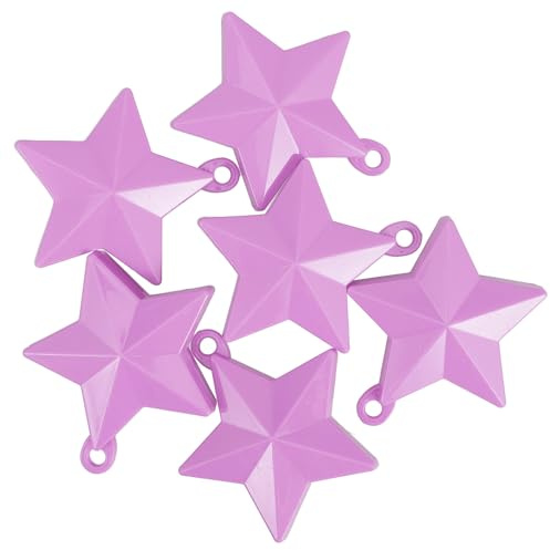 Parliky 6 pezzi Pesi per Palloncini Forma di Stella Cava per Elio e Decorazioni Design Riempibile per Feste Compleanni e Matrimoni