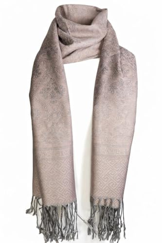 Orientae Foulard Femme 100% Cachemire 70x170 cm – Écharpe et Étole Élégante Jacquard – Doux et Léger – Idéal Automne, Hiver et Printemps – Idée Cadeau