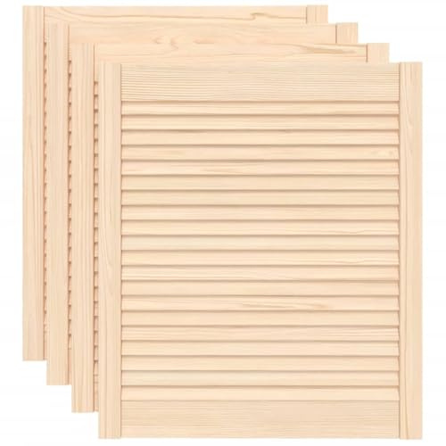 Lot de 4 Porte à Persiennes, Porte d'armoire Panneaux de Placard Garde-Robe Buffet 4 pcs 69x59,4cm bois de pin massif