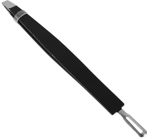 PRETYZOOM Pinzas de Cejas Profesionales de Acero Inoxidable Doble Punta, Herramienta Multifuncional para Depilación y Aplicación de Pestañas Postizas, Tamaño Pequeño y Color Negro
