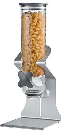 Zevro Indispensable SmartSpace Dry Food Dispenser, Single Control, Stainless Steel, Silver