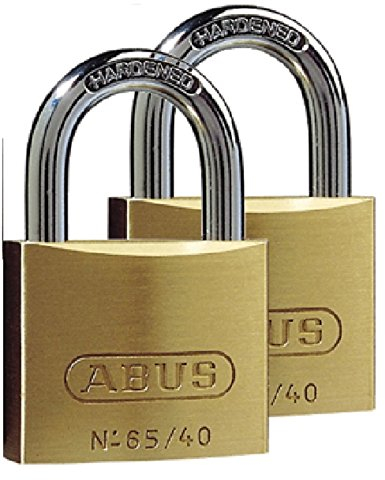 ABUS Vorhängeschloss Messing 65/40 - 2er Set, gleichschließend - Kellerschloss, Spindschloss u. v. m.- Messing-Schlosskörper - gehärteter Stahlbügel - ABUS-Sicherheitslevel 5