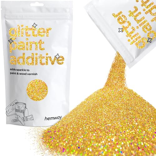 Gold Holographic Glitter Paint Additive 100g for Adding Sparkle to Paints & Varnish | Paint Walls Sparkly Add to Emulsion, Acrylic or Lacquer Indoor | Hemway