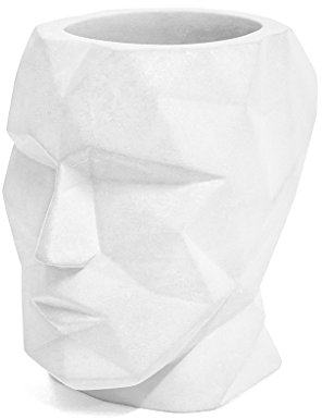 balvi Stiftbehälter The Head Farbe weiß Form eines geometrisch stilisierten Kopfes Zement