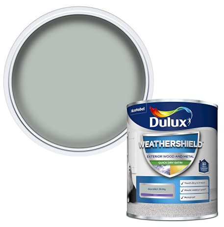 Dulux Weathershield Quick Dry Satin Paint - Garden Grey - 750ML, 5362493
