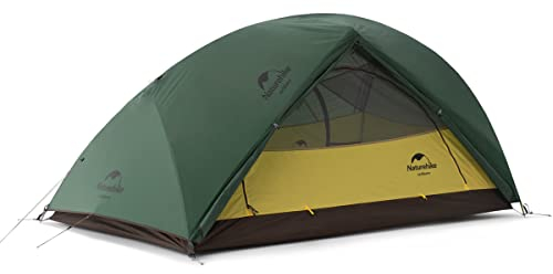 Naturehike Star-River Leichtes Zelt 20D Silikon Stoff 2 Person Doppelschichten Aluminium Rod Camping Zelt(210T Waldgrün)