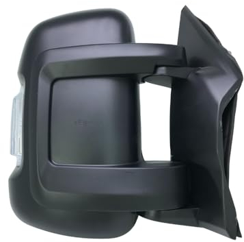 Spieg Außenspiegel Rechts Kurzer Arm für Fiat Ducato, Peugeot Boxer, Citroën Jumper 2006-2023 Manuell Einklappbar, Blinklicht, Schwarz, 8 PIN