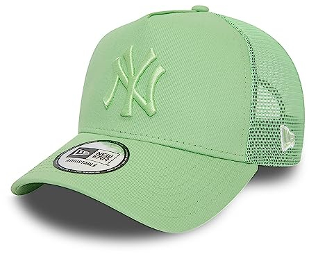 New Era New York Yankees MLB Tonal Mesh Green A-Frame Adjustable Trucker Cap - One-Size