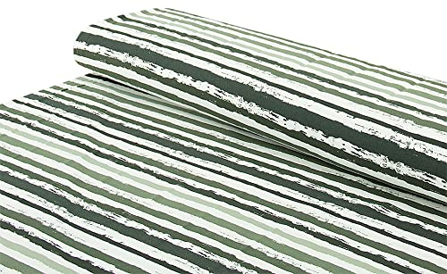 Baumwoll - Jersey Stoff große Farbstreifen Streifen grün - Meterware ab 25 cm x 150 cm - Stoff zum Nähen