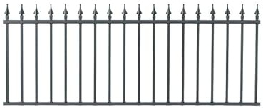 Gardenode Clôture de Jardin Panneau de clôture barrière de Jardin Aluminium flèches L 2m Gris