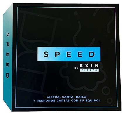 E X I N Speed - Juego de Mesa Cartas | 3-15 Jugadores | 30-45 min Partida | Baraja de 339 Cartas | 10 Rondas para Responder Preguntas Graciosas | Regalo para Fiestas/Familiar / +16Años