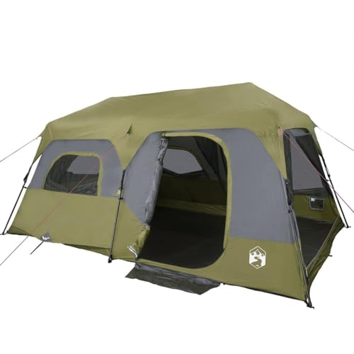 vidaXL Familienzelt, Campingzelt 9 Personen, Gruppenzelt Quick Release Wasserdicht, Outdoor Zelt mit Abnehmbarem Überzelt Insektenschutz, Blau