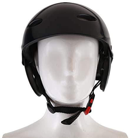 Rheross Casque de protection de sécurité 11 trous de respiration pour kayak, canoë, surf, paddleboard – Noir