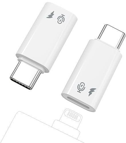 MoKo Adattatore Microfono da Lightning a USB C(Non per Cuffie/Dati),Adattatore da USB C Maschio a Lightning Femmina per Microfono Lavalier Wireless,iPhone Air 17 16 15 Pro Max Plus,iPad Pro/Air,Galaxy