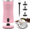Morpilot Espumador de Leche Eléctrico, Calentador Leche Espumador 4 en 1, Vaporizador de Leche Automático para Espuma Caliente y Fría, Rosa