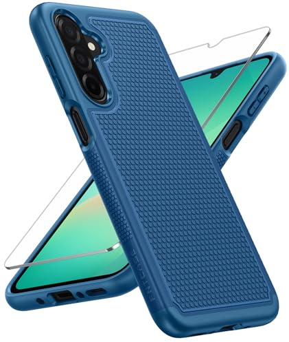 FNTCASE for Samsung A26 5G Phone Case: Dual Layer, Non Slip Textured, Blue