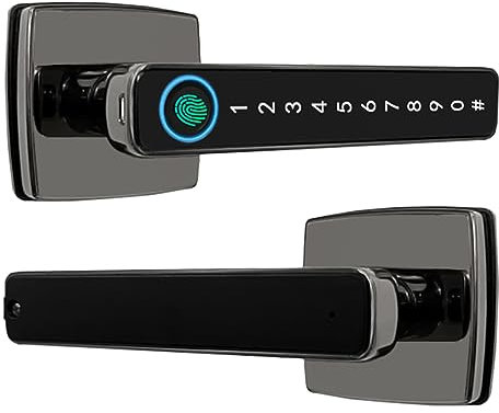 Serratura Intelligente 4 in 1 con Impronta Digitale, Codice di Accesso, Chiave e Controllo APP per Porta D'ingresso, Camera da Letto, Appartamento, Hotel,