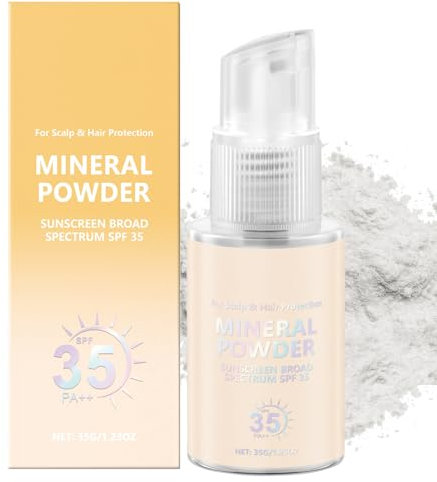 Protezione solare per cuoio capelluto Pluvyze, protezione UV, minerale, SPF 35, Pa++, polvere opaca, traspirante, non grassa, ideale per attività all'aperto e viaggi quotidiani