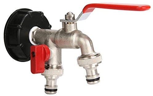 DLZFUDTY Rubinetto per Serbatoio,Rubinetto per Tanica Adattatore di Serbatoio S60x6 in Ottone Tap Tap 1/2 Valvola di Ricambio Parti Adatta per i connettori per l'acqua del Giardino Domestico