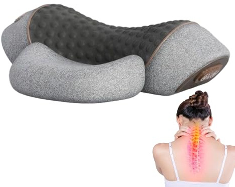 Oreiller Massant Cervical | Coussin de Massage des Tissus Profonds | Appareil de Massage Cervical Électrique Mousse Mémoire Ergonomique pour Nuque Épaules Dos Tête,Adulte Femme Homme Détente Siège Voi