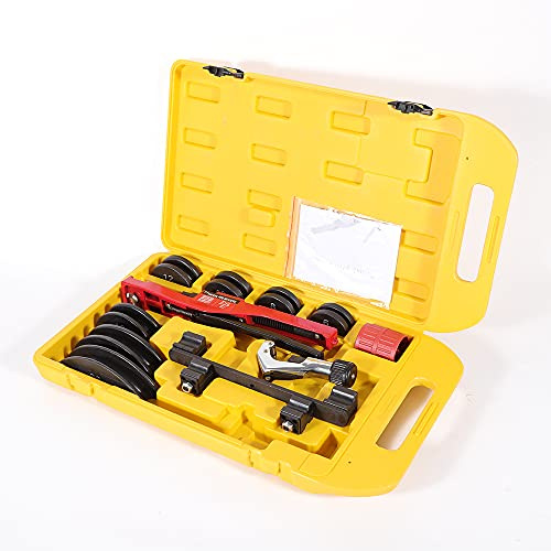 Curvatrice manuale per tubi 6-22 mm, piegatrice idraulica, set con 7 matrici, adatta per rame, alluminio, acciaio inox a pareti sottili e PVC