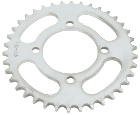KIMISS Cadena 428 Piñón Trasero de 38 Dientes Piñón de Transmisión Trasera de Acero para Bicicletas y Motocicletas Todoterreno Plata Alto Rendimiento